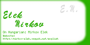 elek mirkov business card